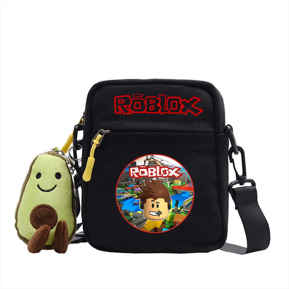 DDWD Game Virtual World roblox Peripheral Shoulder Bag Cartoon Cute Crossbody Canvas Bag Student Small Square Bag Walmart