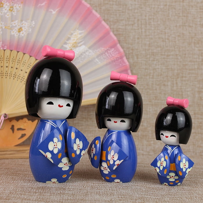DDWD Japanese Puppet Doll Kimono Cherry Blossom Doll Ornaments Japanese Style Nippon Style Doll