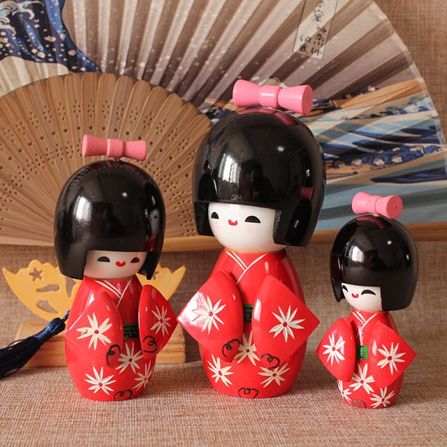 DDWD Japanese Puppet Doll Kimono Cherry Blossom Doll Ornaments Japanese