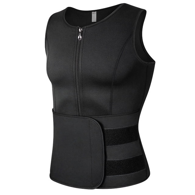 DDWD Men‘s Hot Sports Neoprene Vest Fitness DoubleSided Zipper Shaping