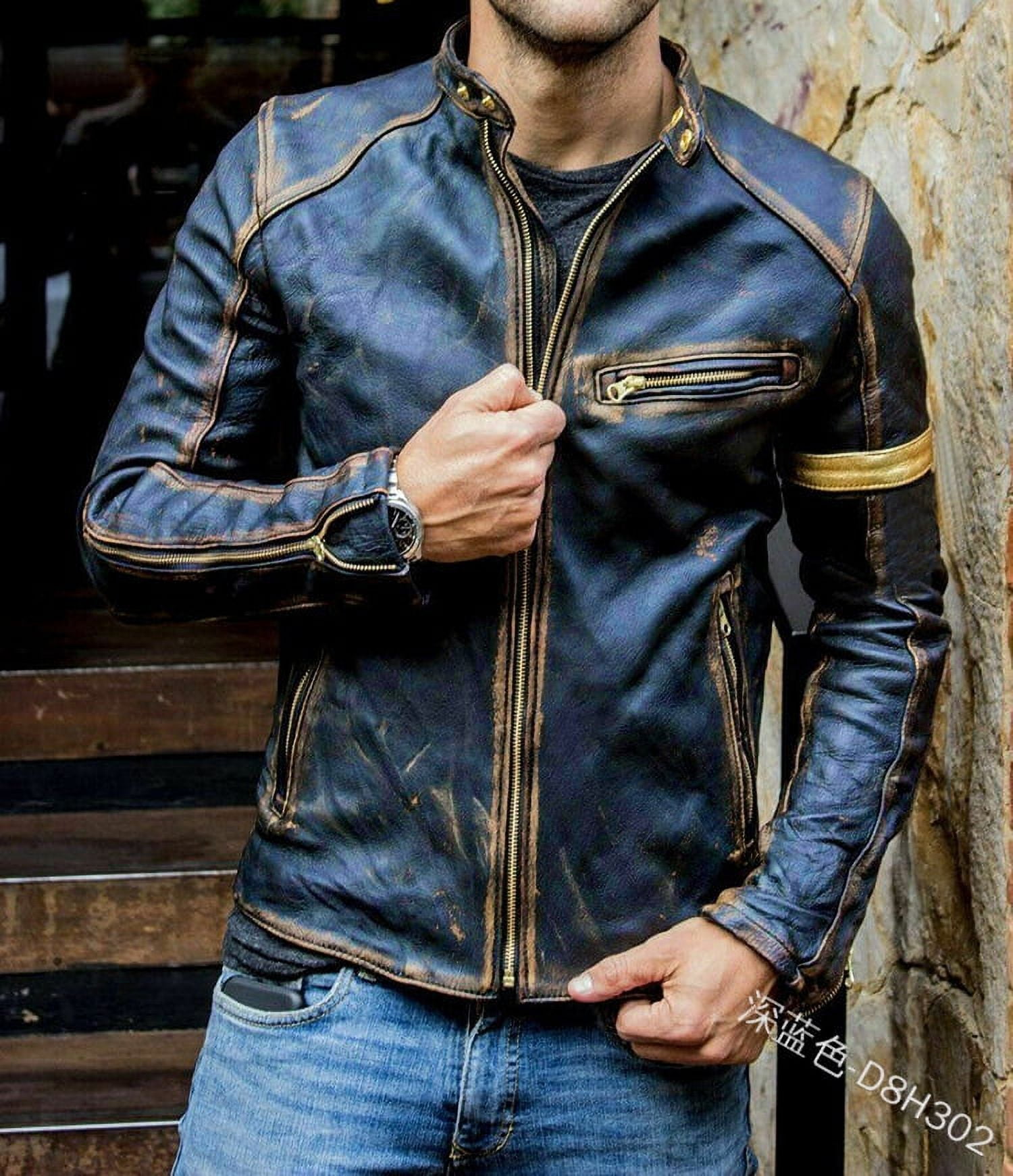 DDWD Men‘s Men‘s Jacket Men‘s Youth Stand Collar Punk Men‘s Motorcycle