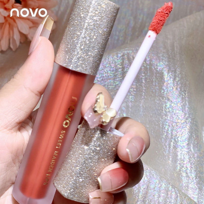 DDWD NOVO5351 colored love heart fog velvet air lip glaze waterproof