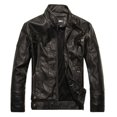 DDWD men‘s jacket autumn and winter middleaged PU jacket stand collar