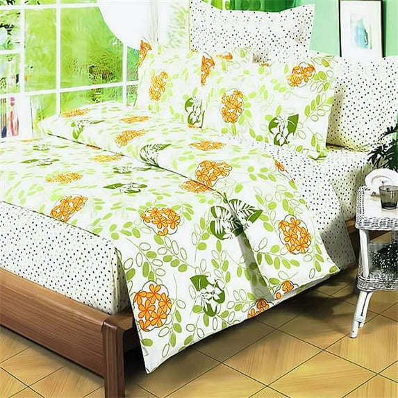 DDX09-2/CFR01-2/PLW01x2 Summer Leaf 7 Piece Full Bed in a Bag