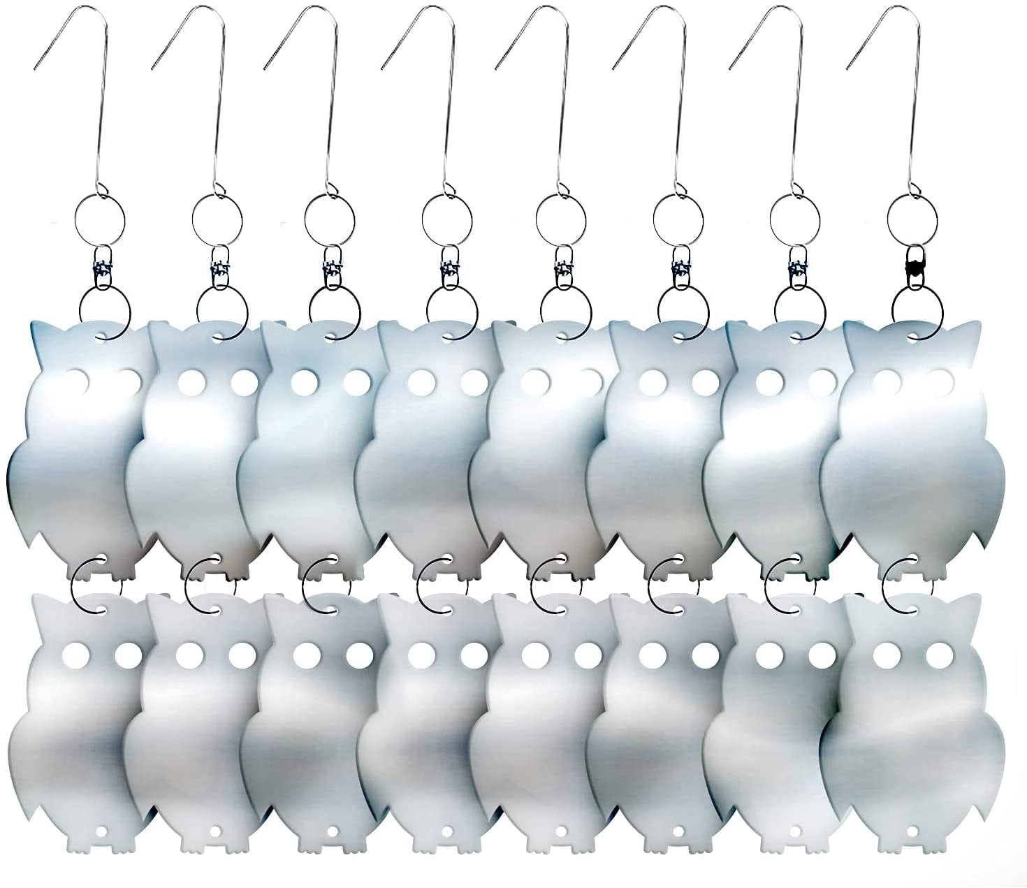 Silver Reflective Owl Bird Repellent Discs, Outdoor, 8-Pack