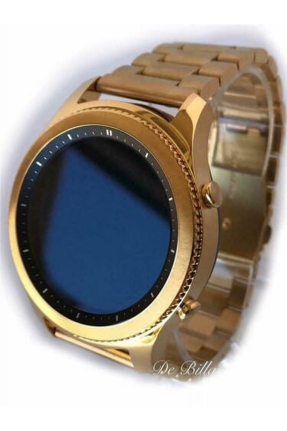 Samsung Gear S3 Classic 24K Gold Plated Stainless Steel Case with Gold Link Band