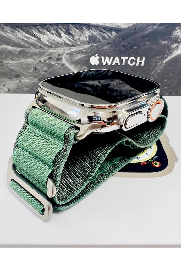 iWatch ULTRA (GPS) + Cellular 49 mm Silver Stainless Steel with Green Band