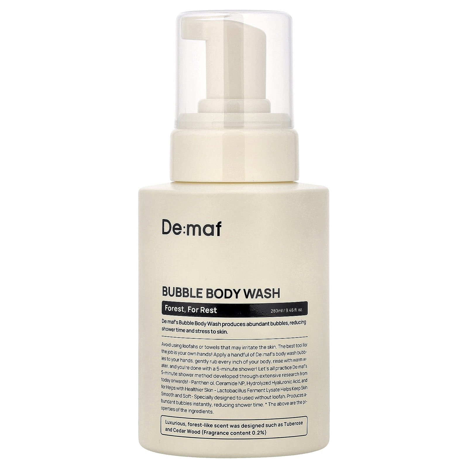 De:maf Bubble Body Wash, Forest, For Rest, 9.46 fl oz (280 ml)