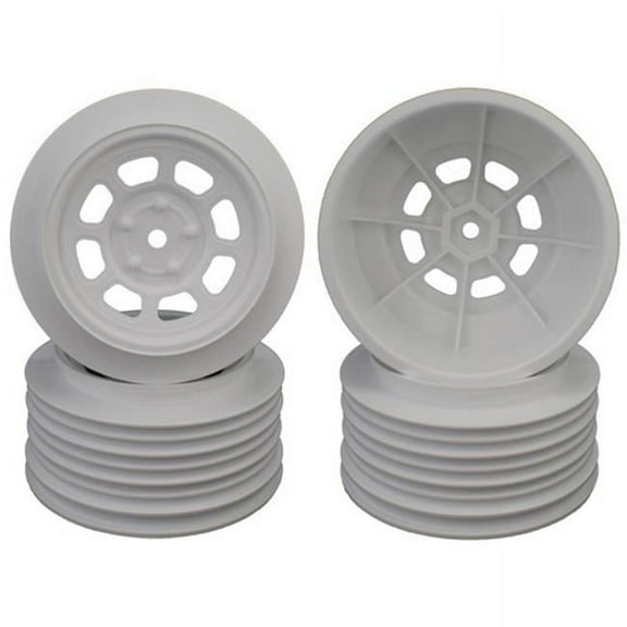 DE Racing -DS4-AW 4 Pieces Speedway Sc Wheels for SC10 / Sc5m +3mm White