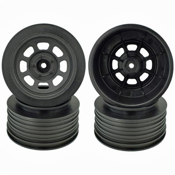 DE Racing -DS4-FB Speedway Wheels for TRA Slash Front / 19mm BKSP / BLACK / 4P
