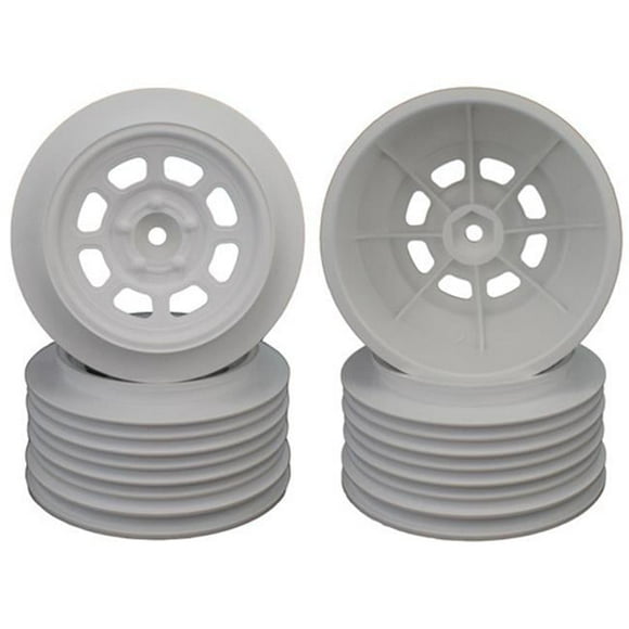 DE Racing -DS4-RW Speedway Wheels for TRA Slash Rear/21.5mm BKSP/WHITE/ (4)