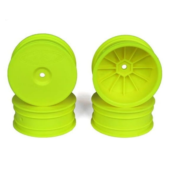 DE Racing -SB4-L4Y Speedline Buggy Wheels for 22-4/EB410 /Front Yellow 4 Pieces