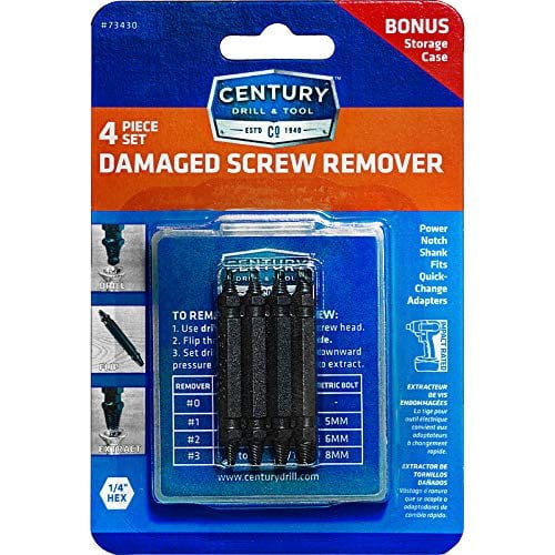 Century Drill & Tool Screw Extractor Set - 4 Pc Damage Screw Extractor - One Size