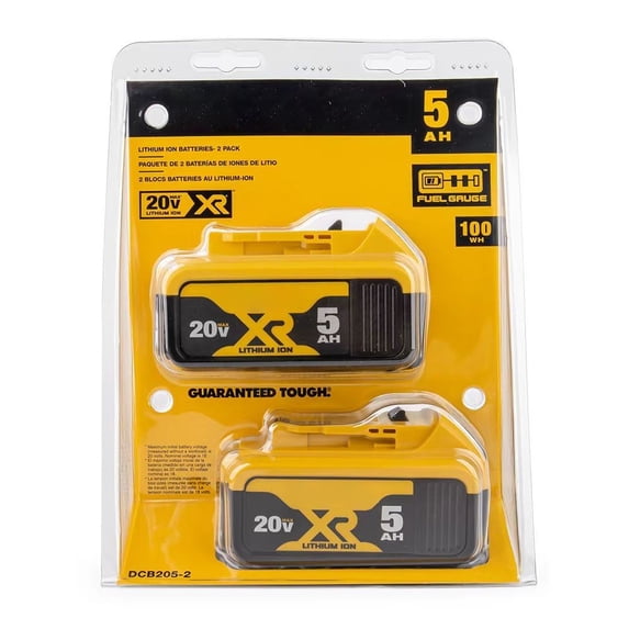 DE_Wa1t 20V MAX XR Battery, Lithium Ion, 5.0Ah, 2PK (DCB205-2)