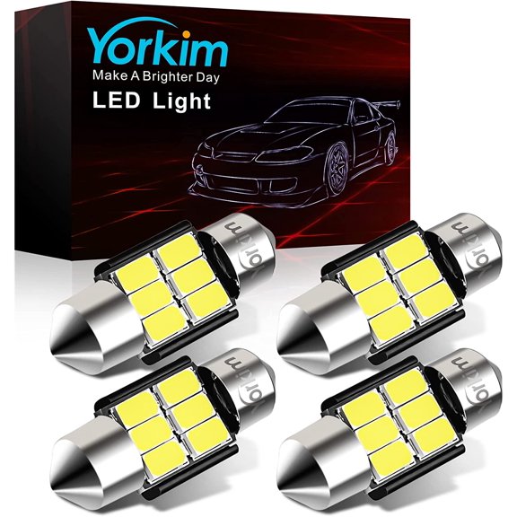 DE3022 LED Bulb Super Bright DE3175 Festoon Bulbs White, Error Free Canbus 6-SMD 5730 Chipsets, DE3021 Interior Car Lights 31mm for dome map light - Pack of 4