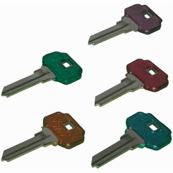 Kaba DE6-PC-ASSTD Jewel Adams Rite Key, Nickel Plated Brass, Pack of 5
