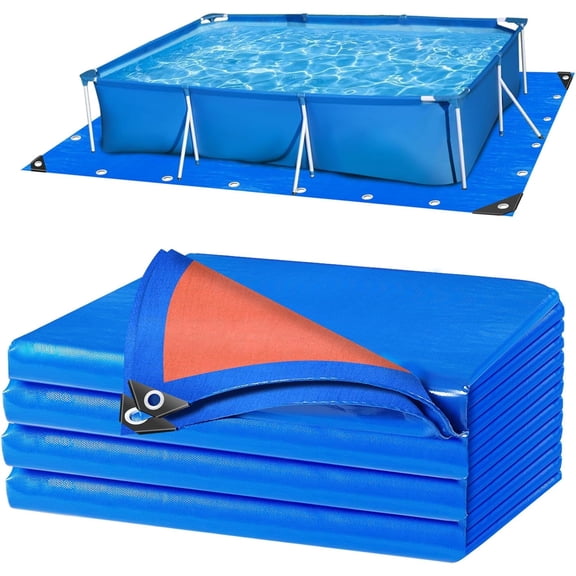 DEA 18 x 9 Ft Pool Liner Pad for Above Ground Pools, Thickened Pool Mat Tarp for Under Pool, Dual-Color Pool Ground Pad Cloth Floor Mat for Pool Bottom, Puncture Protection & Extend Liner Life