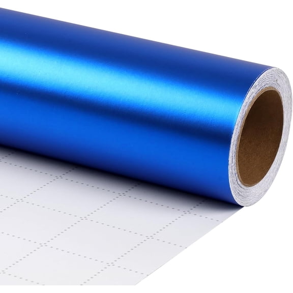 DEA Blue Wrapping Paper, Solid Color Matte Metal Gift Paper Jumbo Roll - 30 Inch x 33 Feet, Gift Wrapping Paper for Valentine's Day, Wedding, Birthday, Christmas