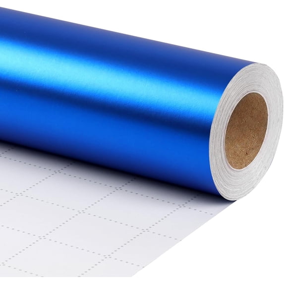 DEA Blue Wrapping Paper, Solid Color Matte Metal Gift Paper Roll - 17 Inch x 33 Feet, Gift Wrapping Paper for Christmas, Valentine's Day, Wedding, Birthday