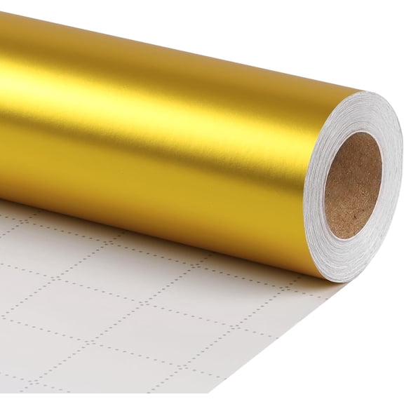 DEA Gold Christmas Wrapping Paper, Solid Color Matte Metal Gift Paper Roll - 17 Inch x 33 Feet, Gift Wrapping Paper for Xmas, Wedding, Birthday, Holiday Party