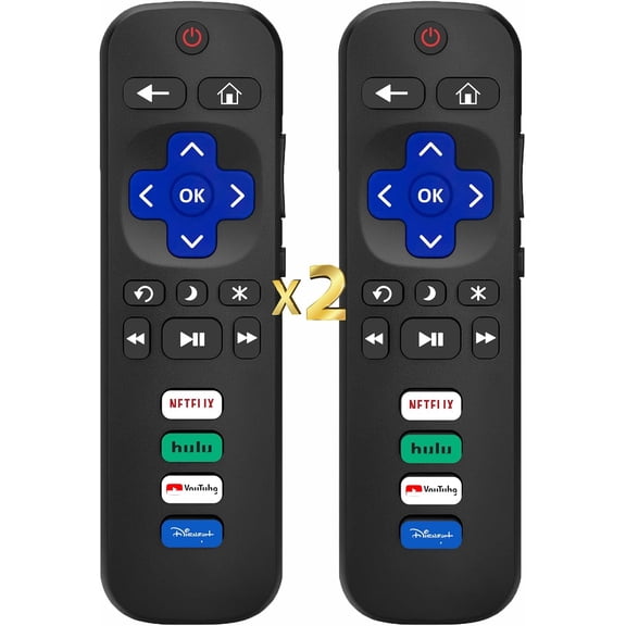 DEA (Pack of 2) Compatible with Roku TV Remote Control Replacement, TCL Roku, Hisense, Sharp, Onn Roko, Element, RCA Roko Smart TV Series (No Voice, Not for RokuStick/Box).