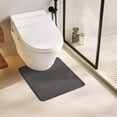 thumbnail image 1 of DEA Toilet Rug, Thin Toilet Rugs U Shaped Washable Non Slip Absorbent Quick Dry Low Pile Toilet Mat, Dark Grey 20"x24" U Shape, 1 of 17