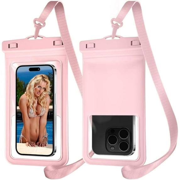 DEA Waterproof Phone Pouch, with Interior Card Holder, Large Dry Phone Case for iPhone 17 16 15 14 13 Pro Max, Beach Vacation Essentials,1 Pack, Pink