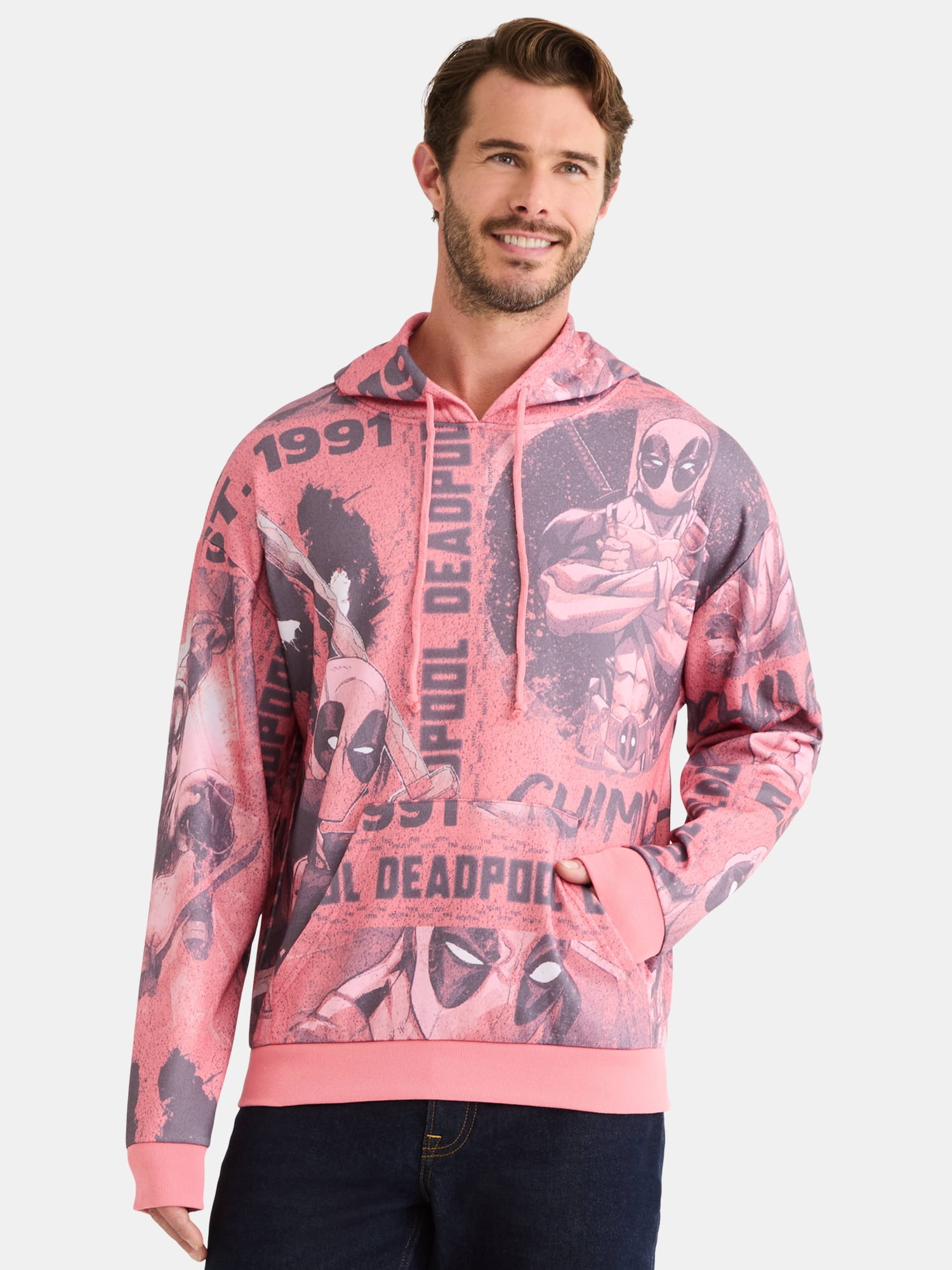 Deadpool Men's & Big Men's Graphic Hoodie Sweatshirt, Sizes XS-3XL