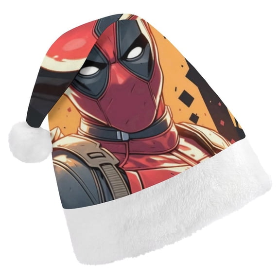 DEADPOOL Santa Hat for Adults,Christmas Hat,Xmas Hat,Unisex Velvet Classic Santa Claus Hat for New Year Party