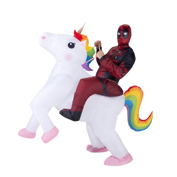 Marvel Deadpool Rider Inflatable Halloween Costume for Adults, Adults One Size Fit, by Jazwares