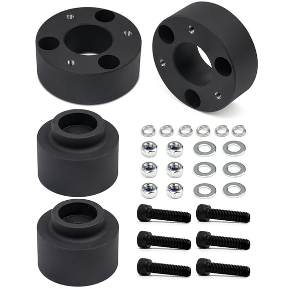 DEAL AUTO ELECTRIC PARTS 3" Front+2" Rear Leveling Lift Kit 4pcs Pair for 09-24 Dodge Ram 1500 4WD 19+2WD, 3" Forged Aluminum Strut Spacer Suspension Lifting+2 Inch Shock Blocks w/Bolt Hardware