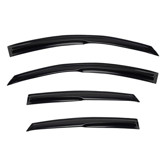 DEAL AUTO ELECTRIC PARTS 3D Wavy MU Style Window Visors, Compatible with 2018-2022 Honda Accord , Outside Mount Type Dark Smoke Tint Tape-On Side Sun Rain Guards, 4-Piece Set