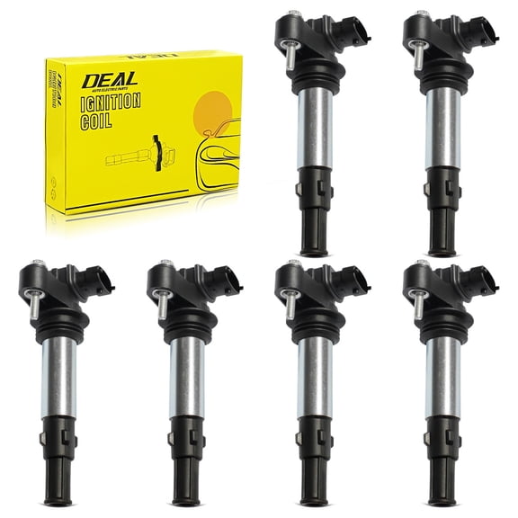 DEAL AUTO ELECTRIC PARTS Ignition Coil Pack Compatible with Cadillac SRX CTS STS Buick Allure LaCrosse Rendezvous Enclave Chevy Traverse Vectra GMC Acadia Saturn Outlook Saab 9-3 2.8L 3.6L, Set of 6
