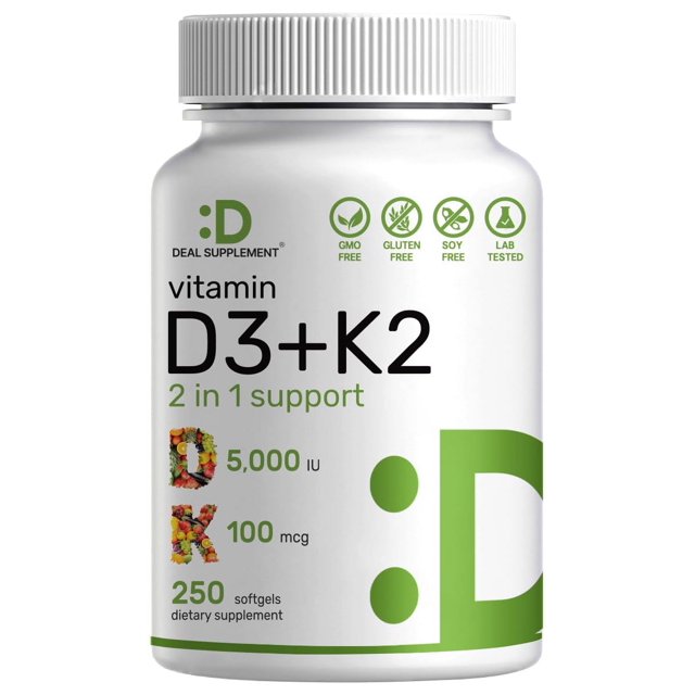 DEAL SUPPLEMENT Vitamin D3 K2 Softgel, 21 Complex, Vitamin D3 5000 IU