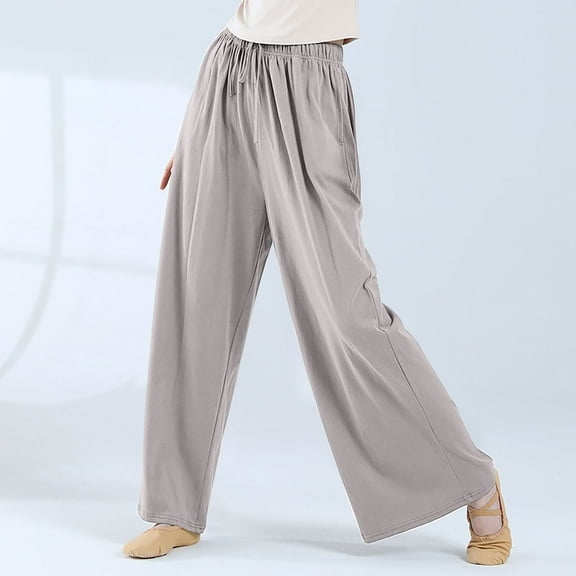 GaThRRgYP Jeans Pants,Fashion Womens Casual Solid Color Elastic Loose Pants Straight Wide Leg Trousers Pants