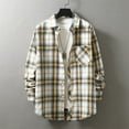 thumbnail image 1 of Titcea Mens Shirts Lapel Neck Fashion Plaid Printed Buttons Long Sleeve Shirts with Pockets Loose Comfort Casual Shirts, 1 of 3