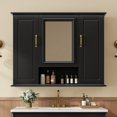 thumbnail image 1 of DEALTOPS 36" Bathroom Mirror Cabinet with Storage, Adjustable Shelves, Modern Wall-Mounted Medicine Cabinet in Black, 1 of 9