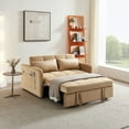 thumbnail image 1 of DEALTOPS 55.5" Pull Out Loveseats Sleeper Sofa Bed with USB Ports and Side Pockets, Khaki, 1 of 11