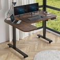 thumbnail image 1 of DEALTOPS 59" L-Shaped Electric Standing Desk with Power Strip, Height Adjustable Table with Mouse Pad, Rustic Brown, 1 of 9