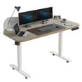 thumbnail image 1 of DEALTOPS 63 x 30in Electric Standing Desk with Power Outlets, Height Adjustable Table with Mouse Pad, Khaki, 1 of 9