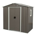thumbnail image 1 of DEALTOPS 6ft x 5ft Outdoor Storage Shed,Galvanized Steel Storage Cabinet with Lockable Door for Backyard, Patio, Lawn-Grey, 1 of 9