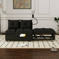 thumbnail image 1 of DEALTOPS Convertible Sleeper Chair Bed, Modern Velvet 4-in-1 Sofa with USB Ports, Phone Stand & Side Pocket, Black, 1 of 8
