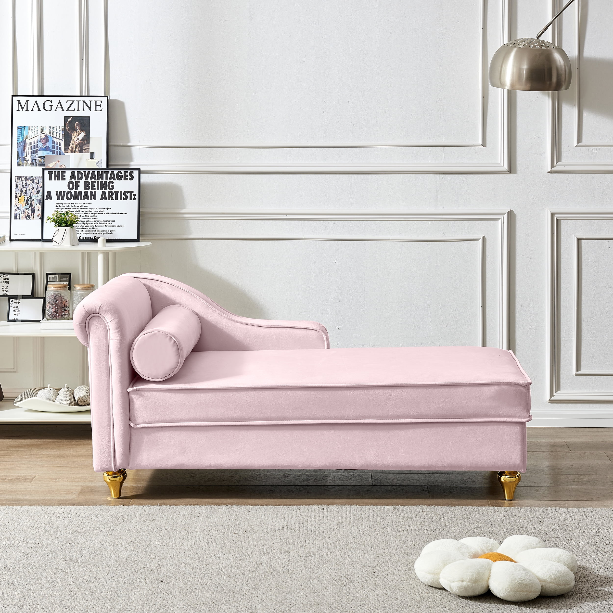 DEALTOPS Foam Wood Indoor Futon Sofa Chair, Pink - Walmart.com