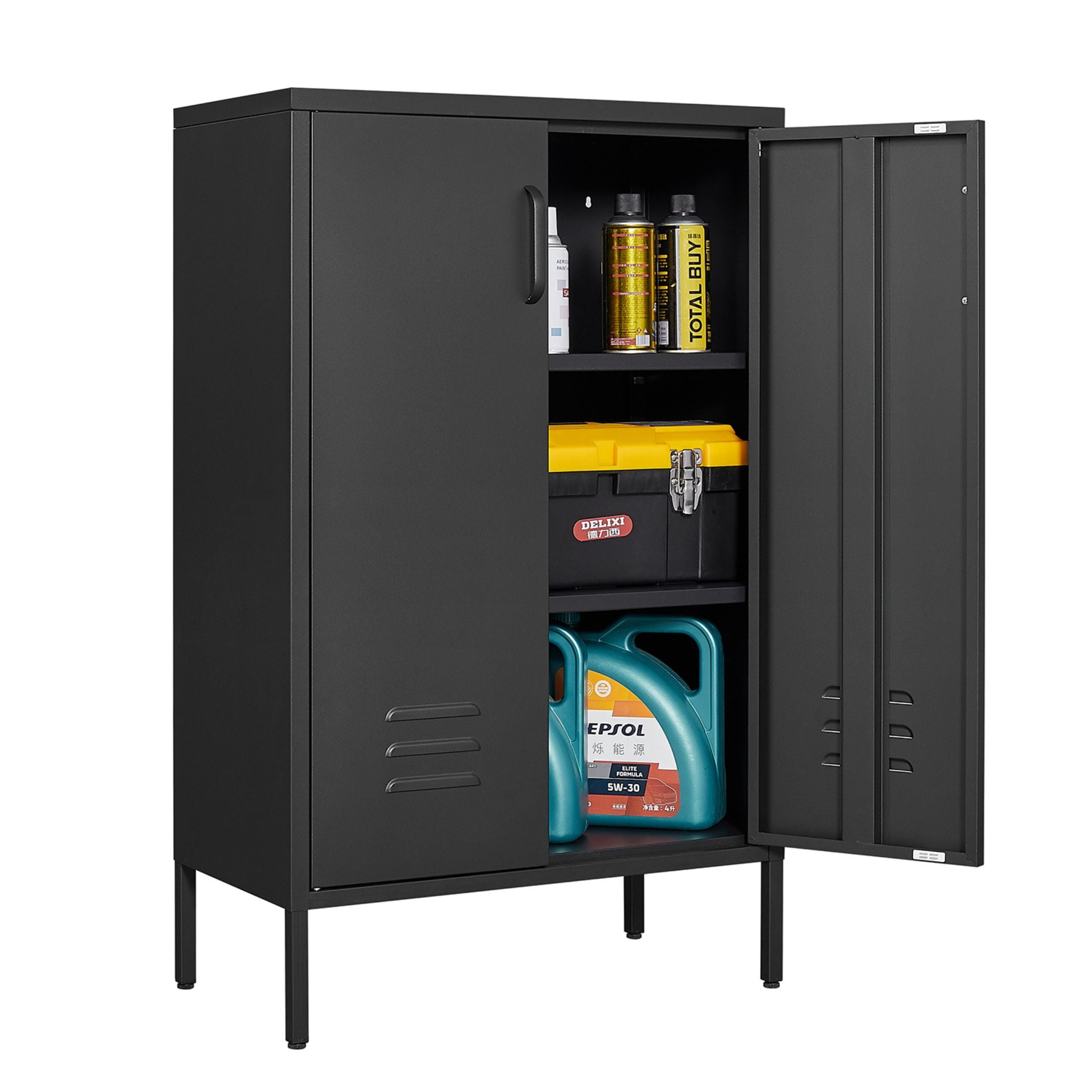 DEALTOPS Modern Metal Storage Cabinet with Adjustable