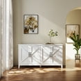 thumbnail image 1 of DEALTOPS Modern Storage Cabinet in Vintage Style with Large Storage Space and 4 Doors for Living Room - White, 1 of 8