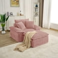 thumbnail image 1 of DEALTOPS Modular Cloud Sofa Chair with Ottoman, Corduroy Oversized Deep Seat Couch for Living Room, No Assembly, Pink, 1 of 9