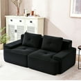thumbnail image 1 of DEALTOPS Oversized Corduroy Loveseat, Sponge Filler Deep Seat 2-Seater Sofa for Living Room, No Assembly Needed, Black, 1 of 9