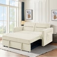 thumbnail image 1 of DEALTOPS Pull Out Sofa Bed, Convertible Loveseat Sleeper with Side Pockets, Beige, 1 of 8