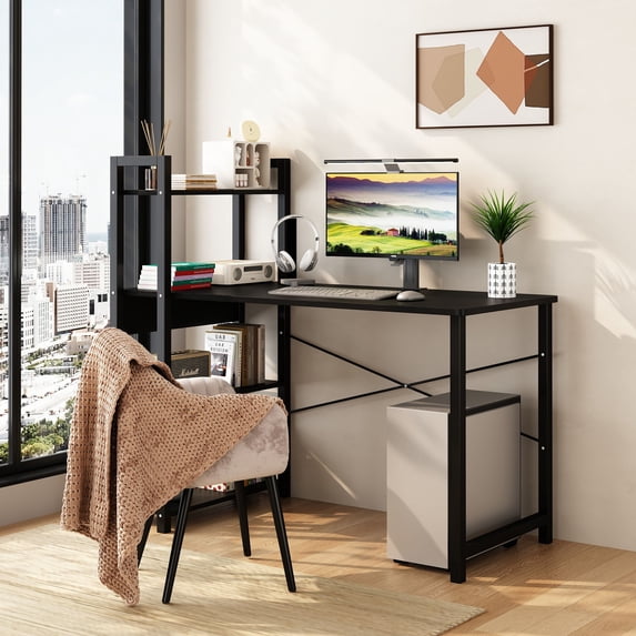DEALTOPS Sleek Computer Desk with Storage Shelves, Gaming Desk with ...