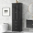 thumbnail image 1 of DEALTOPS Stylish Spacious Storage Cabinet with 3 Drawers and Adjustable Shelf for Bathroom, Living Room, Black, 1 of 8